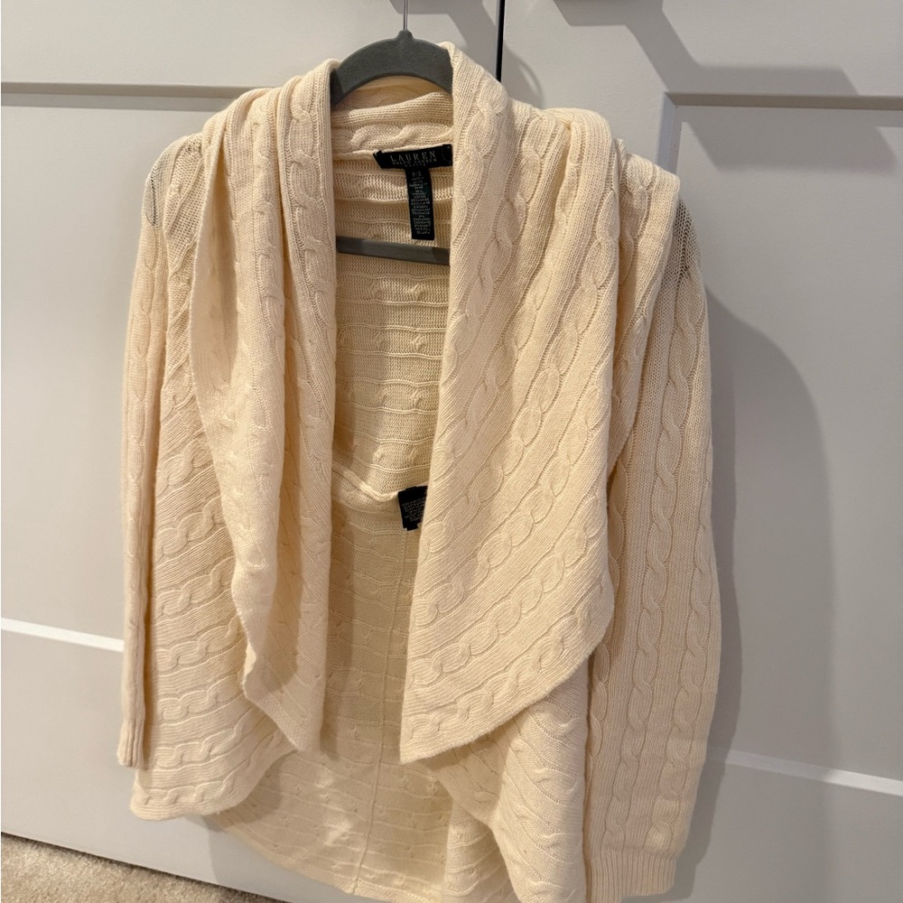 Ralph Lauren Cream Waterfall Cardigan